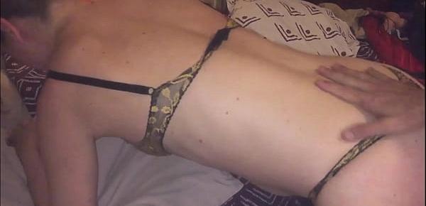  T&A 659 - Clothed in my Satin Rose Dress, Black & Gold Thong 10